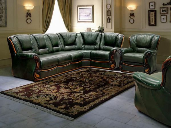 зеленый диван для гостиной
