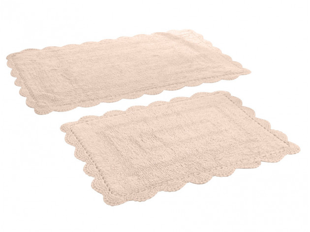 Комплект ковриков для ванной Набор ковриков для ванной "KARNA" кружевной EVORA 60x100 + 50x70 см