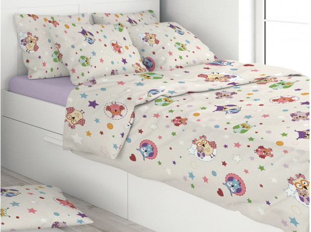 Детский комплект постельного белья КПБ Amore Mio Eco cotton combo Gufo 1,5 сп.