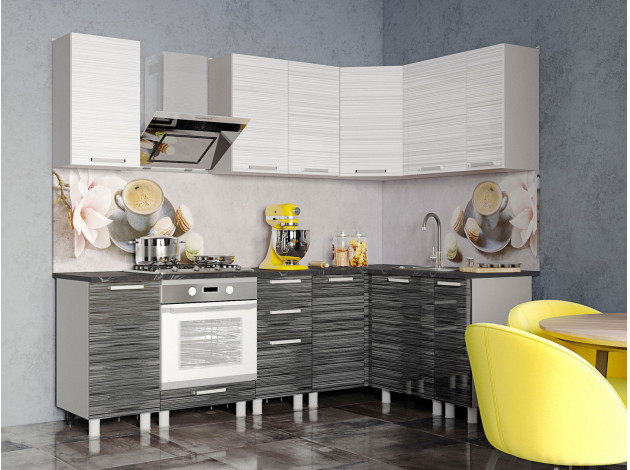 Угловой кухонный гарнитур Кухня Титан угловая 240 х 150 см