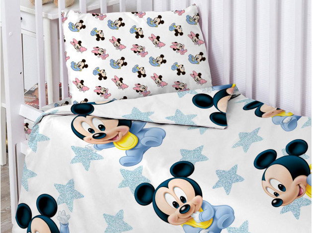 Детский комплект постельного белья КПБ детск. поплин "Disney Baby" (40х60) Мики Маус