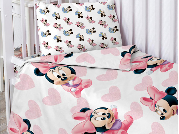 Детский комплект постельного белья КПБ детск. поплин "Disney Baby" (40х60) Минни Маус
