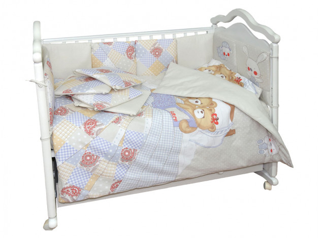 Комплект в кроватку Комплект детского постельного белья Мишки под одеялом цветной (универсальный) 5842