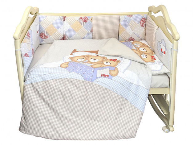 Комплект в кроватку Комплект детского постельного белья Мишки под одеялом (универсальный) 5843