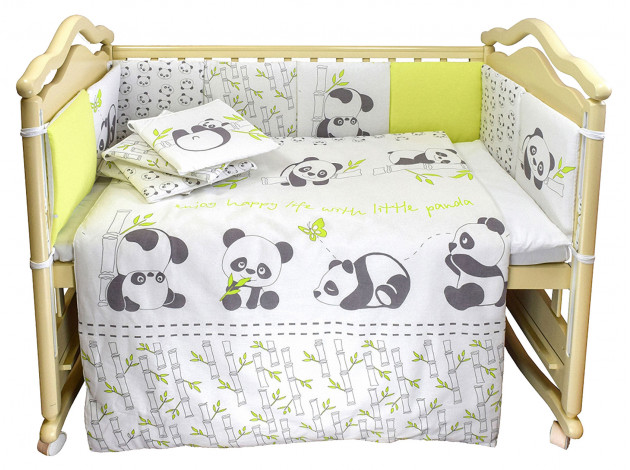 Комплект в кроватку Комплект детского постельного белья Панды (универсальный) 5820