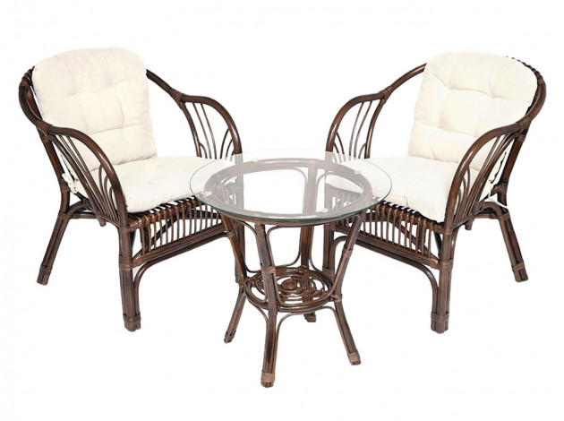 Комплект плетеной мебели Террасный комплект "NEW BOGOTA " (2 кресла + стол) /с подушками/ ротанг