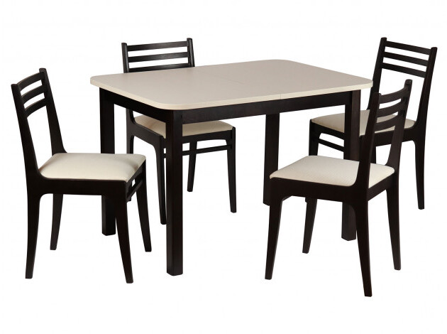 Обеденная группа для столовой и гостиной Стол Франц СТ03Б1 + 4 стула Грис С8