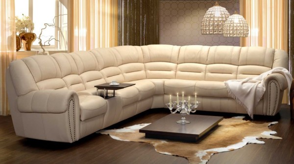 кожаный диван для гостиной