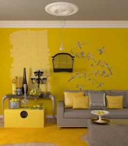 гостиная в желтом цвете