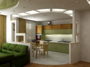 дизайн проект кухни-гостиной