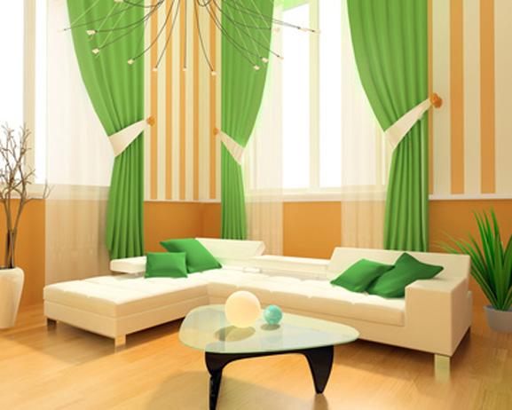 зеленые шторы для гостиной